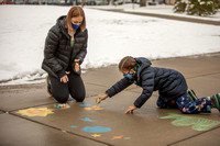 First-Grade Buddies + Sidewalk Chalk